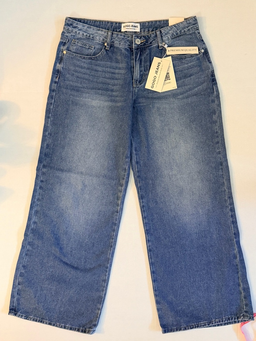 GOGO Jeans Women’s 11/30 Low Rise Wide Leg Loose Jeans Medium Wash NWT